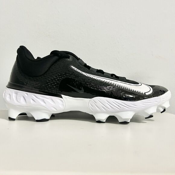 Nike Alpha Huarache Elite 4 Low MCS “Black White” Mens Size 9-12 Baseball Cleats - Picture 2 of 9